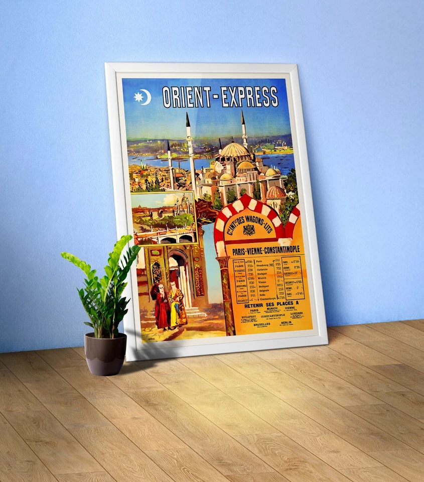 Orient Express, Estambul, Turquía, 1891 — Cartel de viaje retro vintage Foto 3 de 4