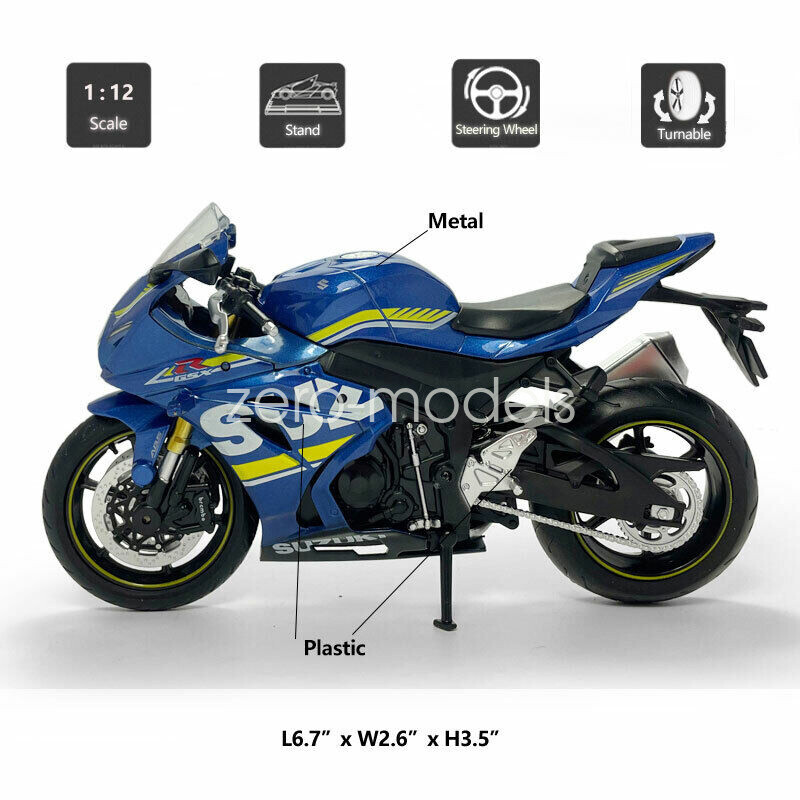 スズキ　GSX-R1000　1/12スケール　ブルー New Ray Suzuki GSX-R1000 Blue Motorcycle 1:12 Scale | eBay