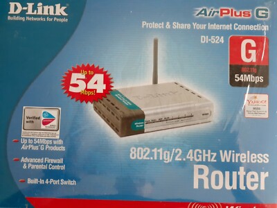 D-Link DI-524 Wireless G Broadband Cable WiFi Router G54 - New/Sealed