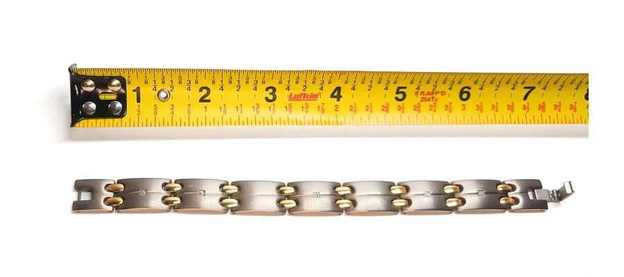 Brazalete Diamante Titanio Color Oro/Plata con 5 Acentos Diamante Foto 4 de 4