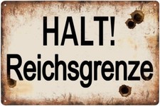 Metal sign - Halt! Reichsgrenze