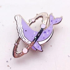 Cosmic Whale Enamel Pin - Gold Plated Brooch - Celestial & Sea Life Jewelry