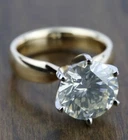 4.20 Ct White Diamond Art Deco Antique Vintage Wedding Ring 14K Yellow Gold Over