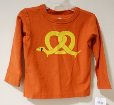 NWT Tea Collecion Terra Pretzel Dog Graphic Tee Shirt Size 9-12