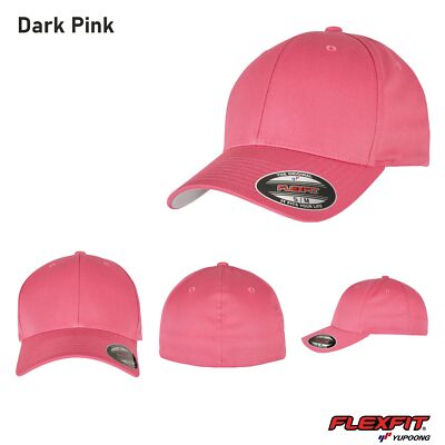 Original FLEXFIT  Wooly Combed  Baseball Cap / Mütze / Kappe Dark Pink