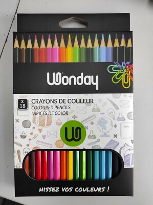 Wonday Buntstifte 18er Stifte Farbstifte  Crayons de Coulour