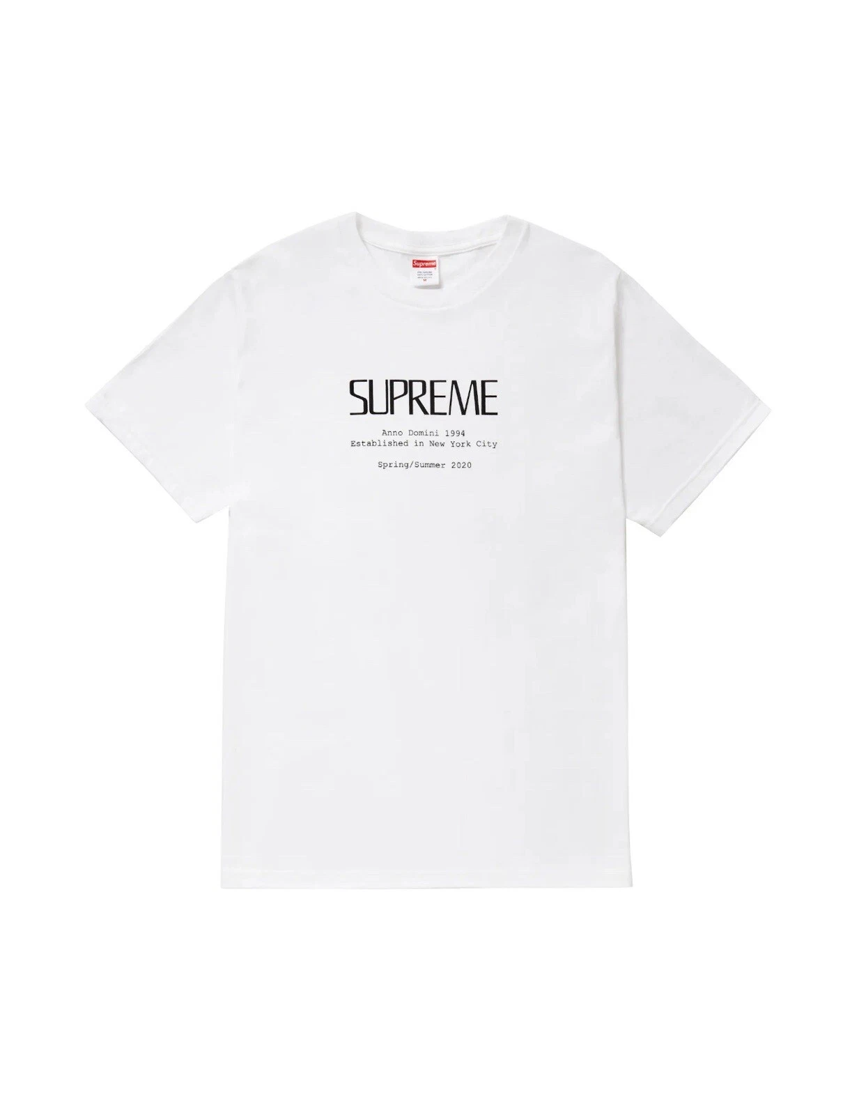 SUPREME SS20 Anno Domini Tee blanc xlarge 100 % AUTHENTIQUE 100 % DEADSTOCK