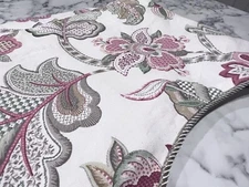 Ellis Brissac Scallop Lined Valance French Floral Cottage Chic Made In USA As Is