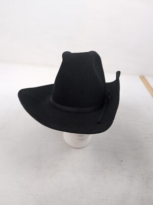 Vintage Eddy Bros 85% Wool Durofelt Black Cowboy Hat Size 6  display picture 1