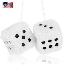 Fuzzy Plush Dice For Car Mirror 2.36 Pair Of Retro Square Decoration Dice With Fuzzy Plush Dice For Car Mirror 2.36 Pair Of Retro Square Decoration Dice With
