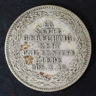 SAXONY ALBERTINE 1/6 Thaler 1854 F Death of King Kriedrich August II. 2748