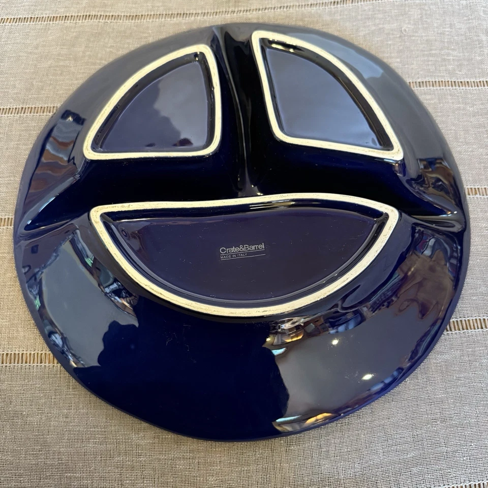 Colbalt Blue Serving Bowl By Crate & Barrel, Made In Italy - Image 3 of 4
