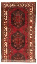 Vintage Geometric Area Rug 5'1" x 11'6" Traditional Hand-Knotted Wool Carpet