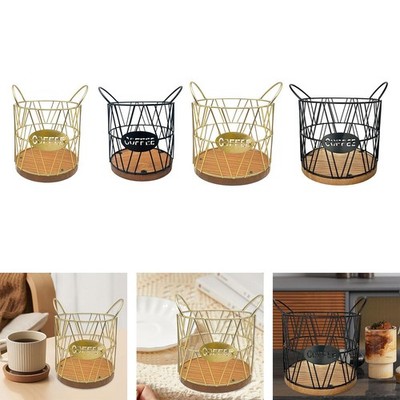 Kaffeepadhalter, Kaffeekapsel Aufbewahrungskorb, Kaffeepadbehälter aus Eisen,