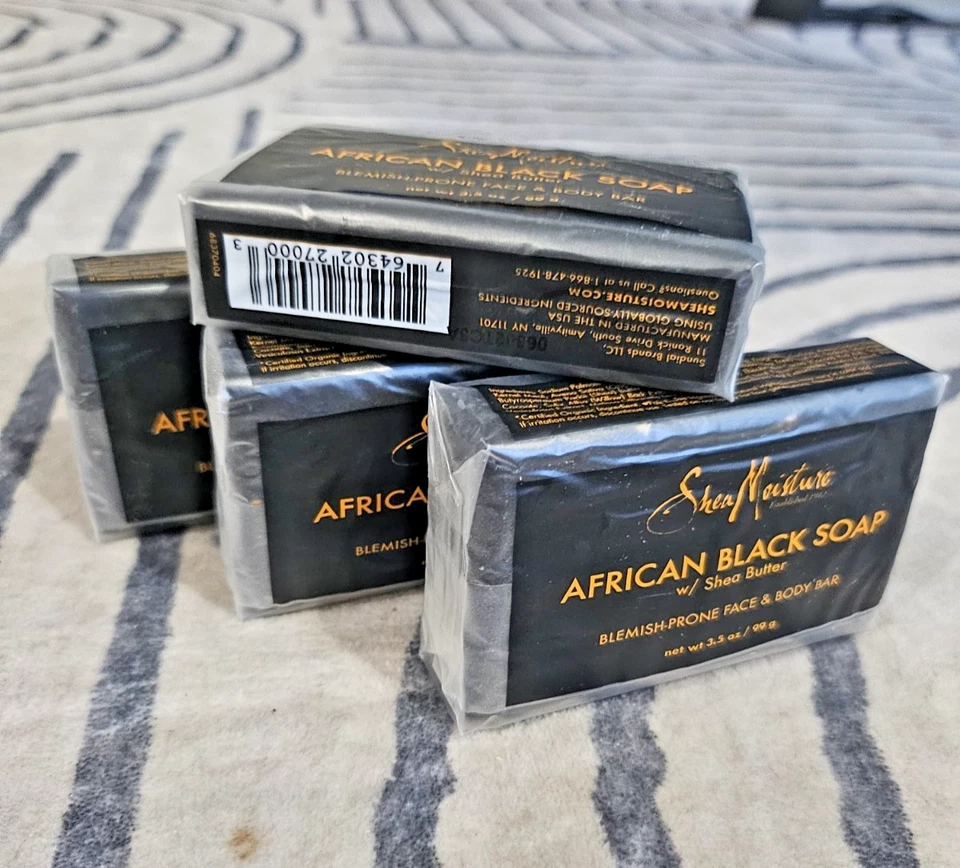 Shea Moisture African Black Soap w/Shea Butter 3.5oz - 4 Pack - Image 3 of 3