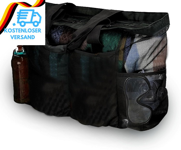 Strandtasche Xxl Familie, Mesh Strandtasche Mit ReißVerschluss GroßE Badetasche-image