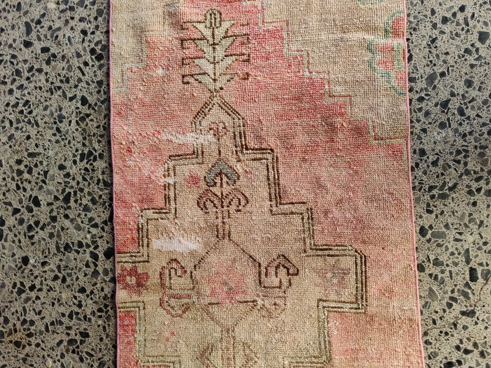 2.1x8.5 ft Vintage Rug Wool Runner Antique boho Anatolian Handmade Turkish Rug - Image 3 of 4