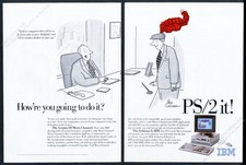 1989 IBM PS/2 personal computer photo vintage print ad