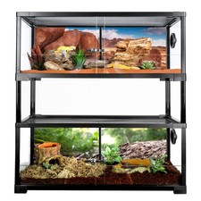 40 Gallo Glass Reptile Enclosure 30" x 12" x 32" Stacked Snake Tank for Lizards