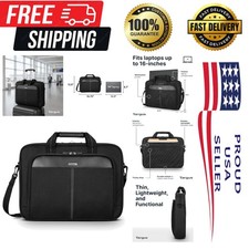 15-16 Inch Slim Lightweight Laptop Briefcase, Black - Messenger and Shoulder ...