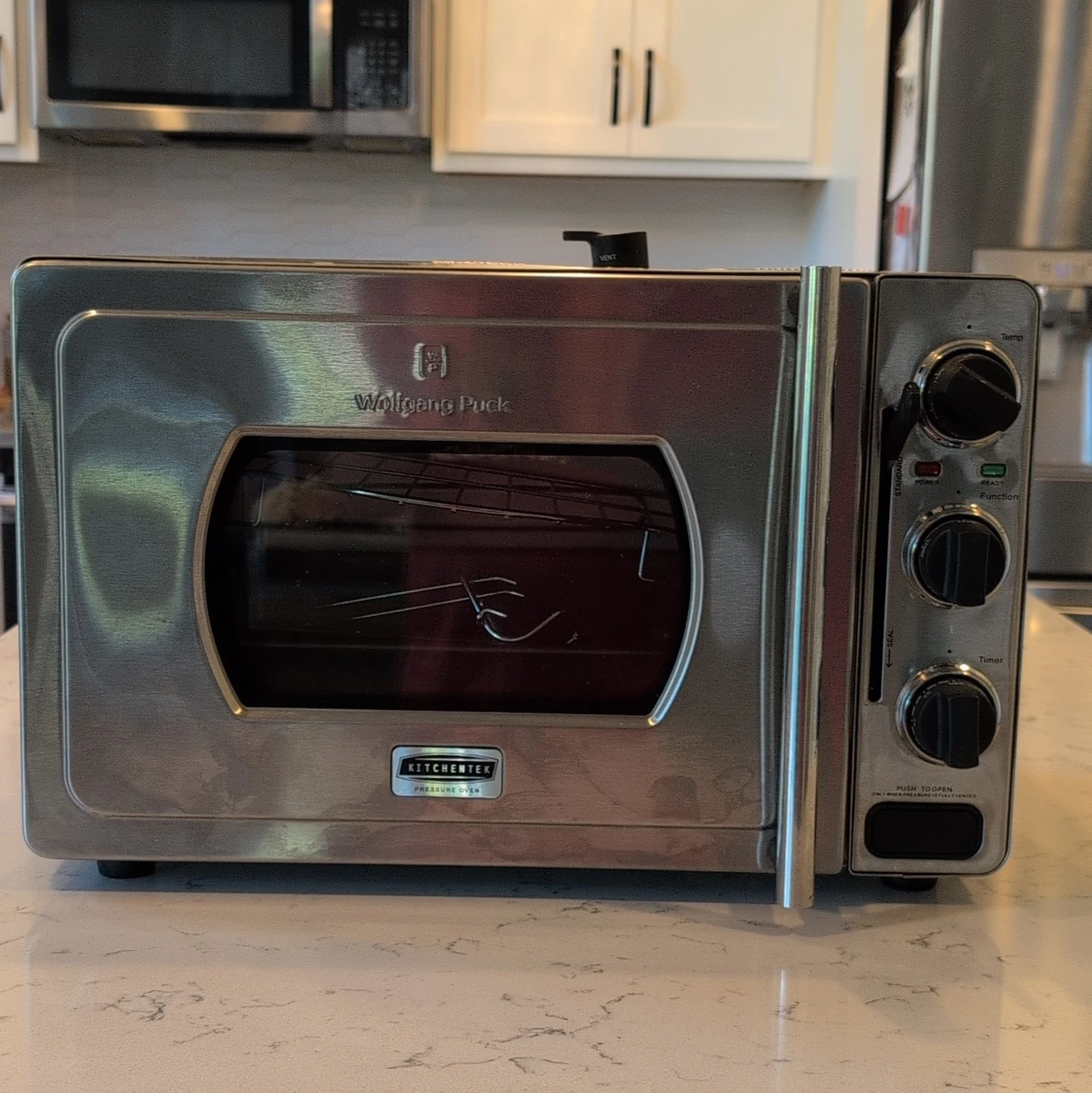 Wolfgang Puck Kitchentech Toaster Oven Stainless Steel Timer Silver