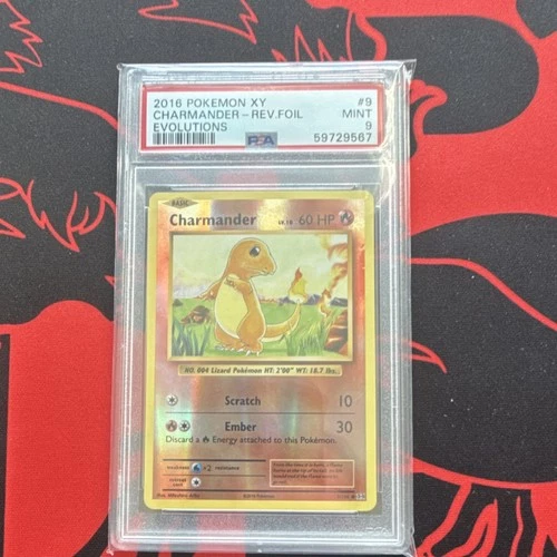 Pokémon Charmander 9/108 Evolutions Reverse Holo Common PSA 9 (2016)
