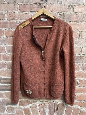 Vintage Moschino Cheap and Chic Women s Artisanal Cardigan Sz 44 IT 10 US Russet