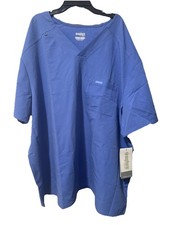 Cherokee Euphoria Mens Scrub Top CK887A Tuckable V-Neck Ciel Blue Plus Size 4XL