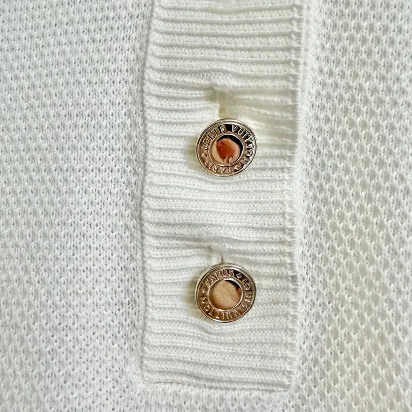 Authentic Louis Vuitton Women's White Knit Polo T-Shirt, Size S thumbnail 5