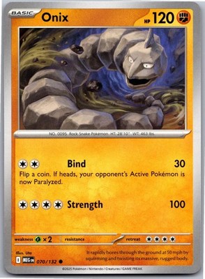 Onix 070/132 Common Mega Evolution Pokemon Near Mint