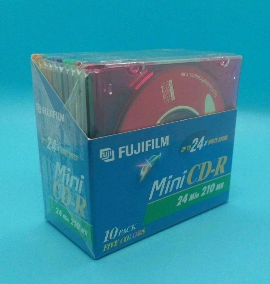Fujifilm Mini CD-R 10 Pack 5 Colors 24 Minute 210MB Up to 24x Speed Sealed NOS - Image 2 of 4