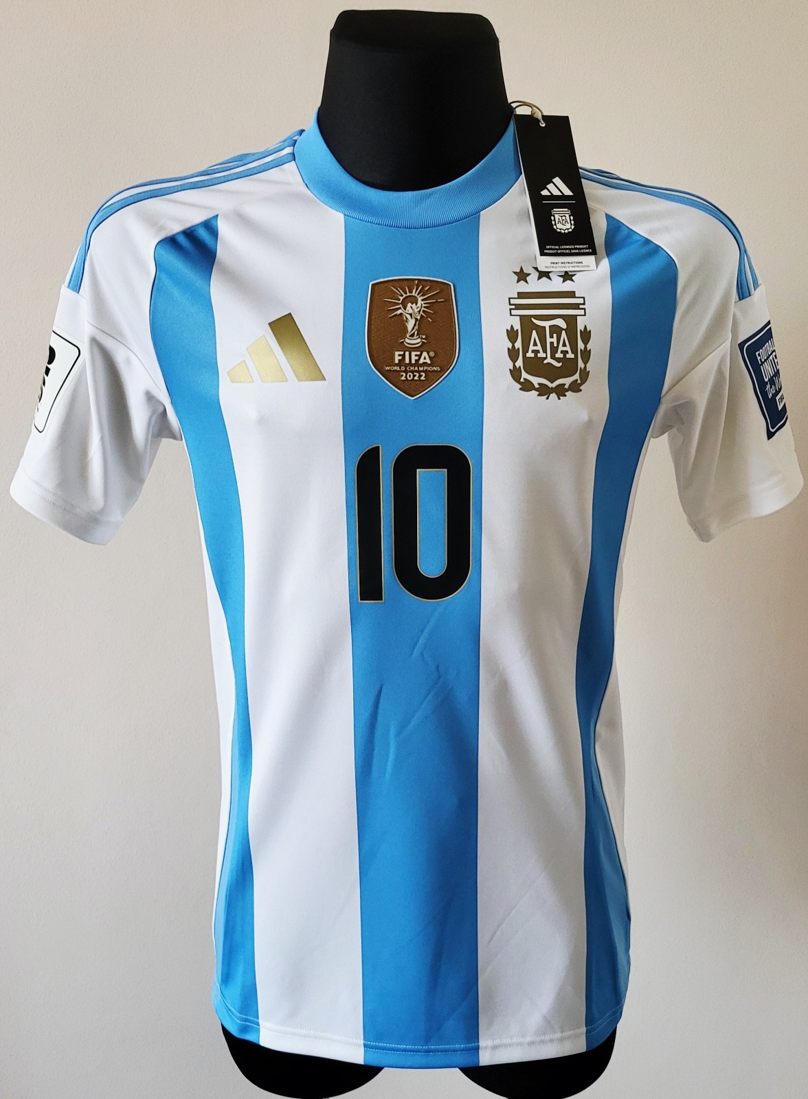 Argentina 2024-2025 Home football Adidas Fan shirt #10 Messi size Small Adult