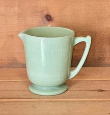 1 Jadeite 1 Quart Measuring Cup with Pourer Spout. 6-7/7"L Handle to Spout