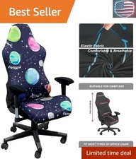 Stylish Stretch Printed Gaming Chair Cover with Armrest Protector - Star Design