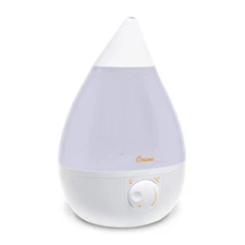 Crane White Drop Ultrasonic Cool Mist Teardrop Humidifier, 1 Gallon Tank, Bab...