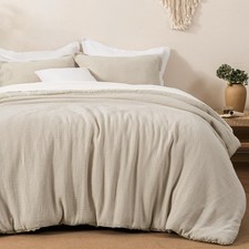 Cotton Muslin Comforter Set King Size, Soft Lightweight Breathable Cozy Skin-...