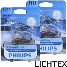 PHILIPS H11 WhiteVision-Ultra unwiderstehlicher Look Bis zu 60% mehr Sicht