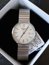 Regent Herren Uhr BA-578 * Silber Quarz Armbanduhr Datum Mineralglas OVP 4