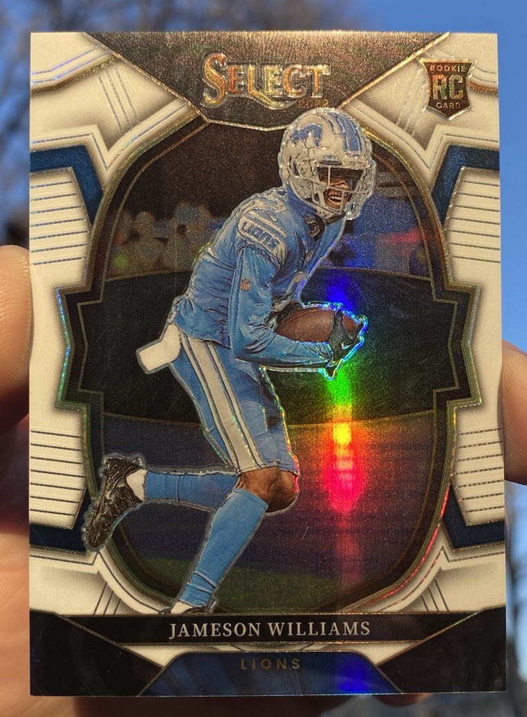 2022 Panini Select - Concourse Jameson Williams #57 White Prizm /35 (RC) Lions