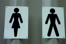 GENTS / LADIES TOILET SYMBOL sign or sticker changing room shower cloakroom gym