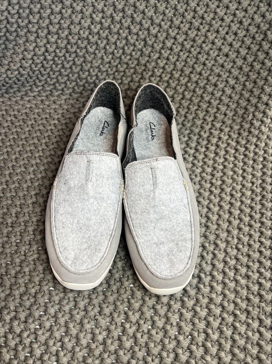 NEW Clarks Gorwin Step Gray Suede Loafers Slip On Shoes Men  display picture 3