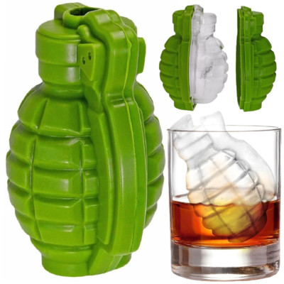 NEU 4er Set Eiswürfelform 3D Granatenform Maker Bar Party Silikon Schalen Formen