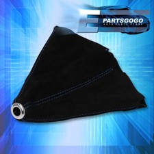 For Honda Civic Del Sol Manual Transmission Shift Boot Black Suede Blue Stitch