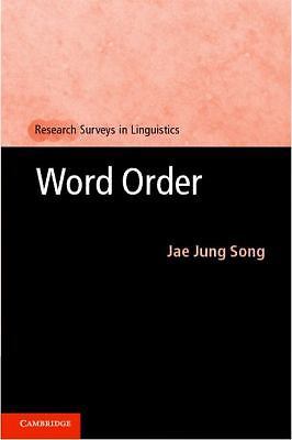 Word Order Research Surveys Linguistics Jae Jung Song Hardcover 9780521872140