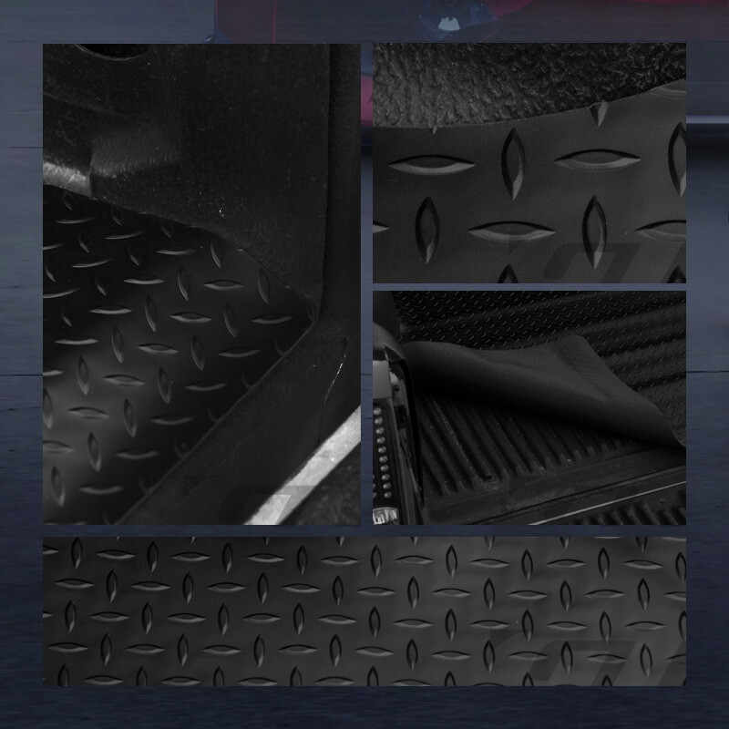 GTRacers Diamond Rubber Truck Bed Floor Mat Liner – 5.8' Short Bed – Fits 2004-2007 Silverado/Sierra – Black