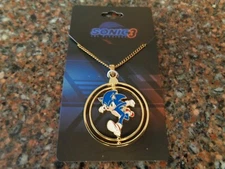 Sonic The Hedgehog Sonic Rings Pendant Necklace Gold Tone Sega Brand New