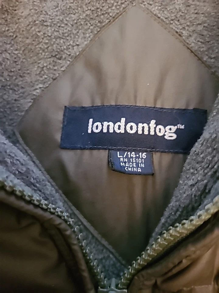 London Fog Womens Fleece-lined Down Coat Jacket Large. Dark Green, Excellent  - Изображение 2 из 4