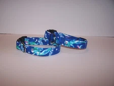 Wet Nose Designs Magical Mermaids Dog Collar Ocean on Blue Mythical