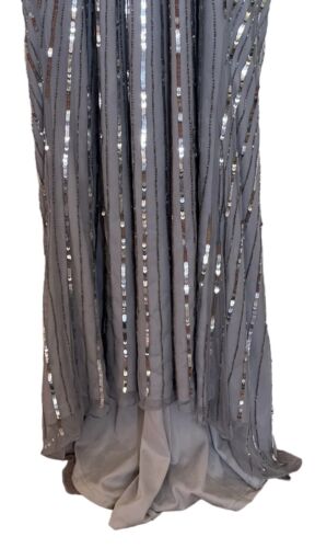 Mac Duggal Gown Dress Womens Size 10 Sequin Wrap Over Bishop Sleeve 5501 $598 - Picture 8 of 19