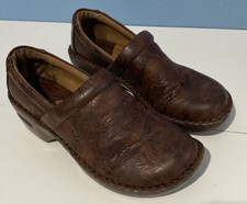 BOC Born Concept Womens Peggy Clog Comfort Shoes Brown Floral Slip On Wedges 8W